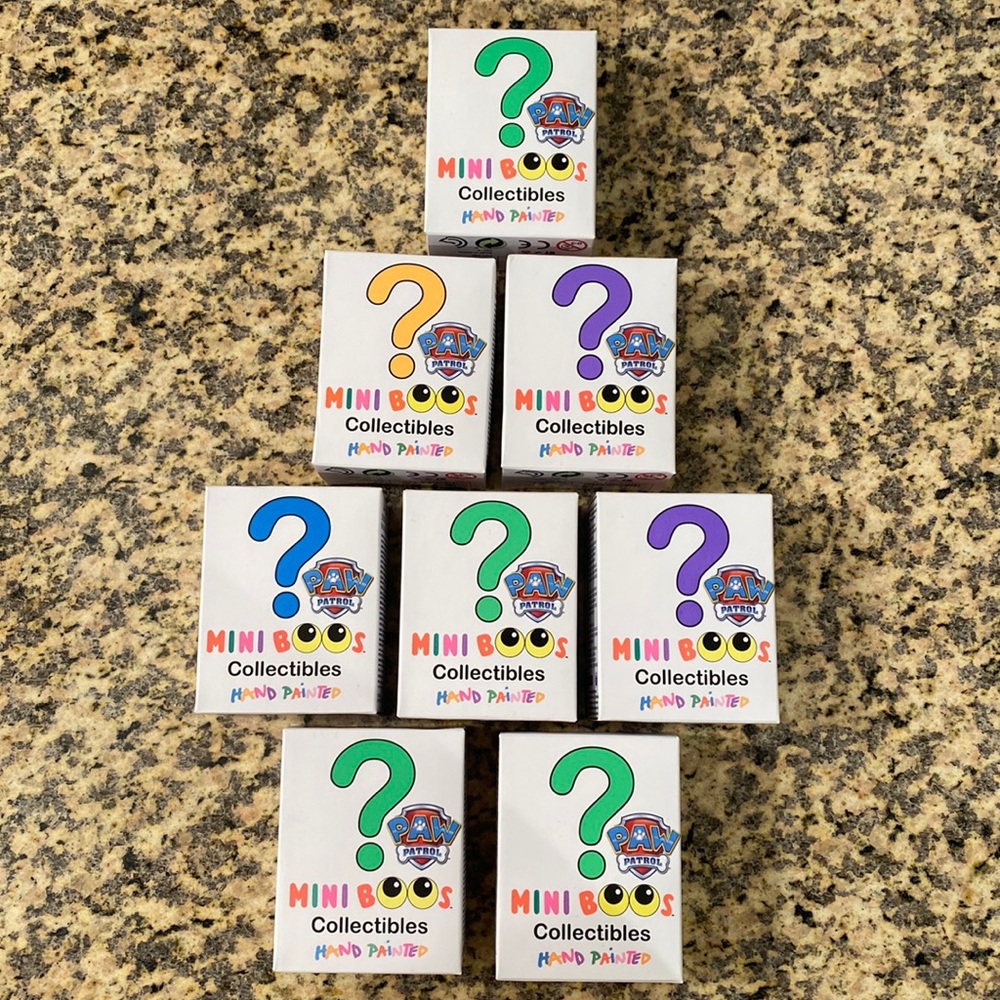 8 Brand new Paw Patrol TY Mini Boos Collectibles - Hand Painted